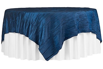 Navy Accordion Crinkle Taffeta Overlay