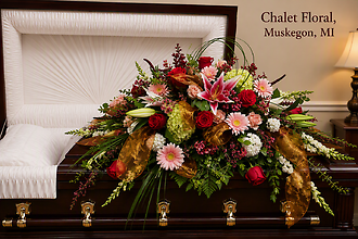 The Love Of Color And Art Casket Spray