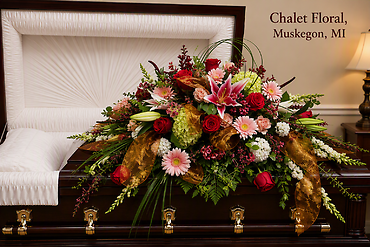 The Love Of Color And Art Casket Spray