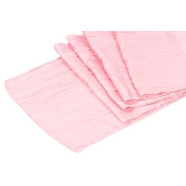 Accordion Crinkle Taffeta Table Runner - Pink - Rental