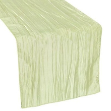 Sage Green Accordion Crinkle Taffeta Runner - Rental