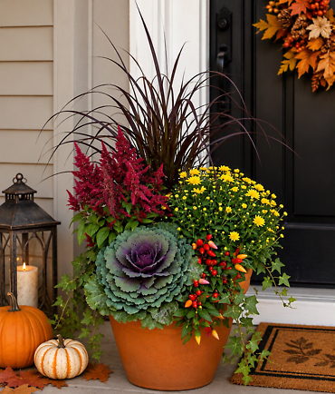 A 12\" Fall Patio Pot