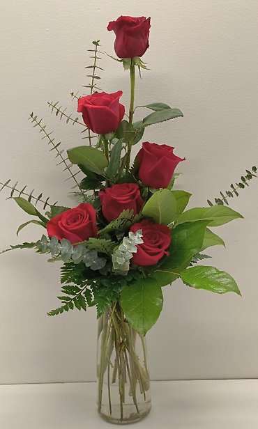 6 Roses Arranged