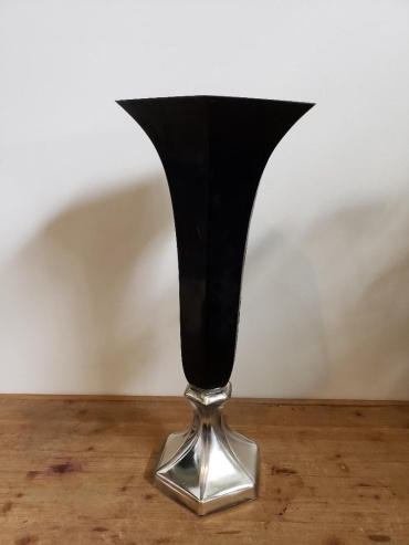 Silver and Black Vase
