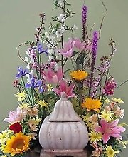 Colorful Floral Urn Surround