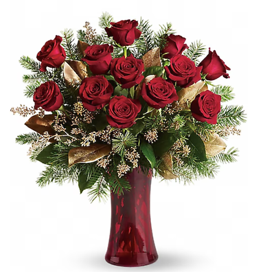 Christmas Dozen Red Roses