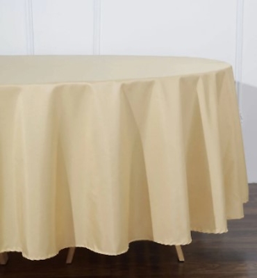 108\" Champagne Polyester Tablecloth