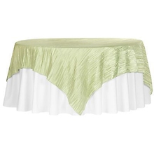 Sage Green Accordion Crinkle Taffeta Overlay