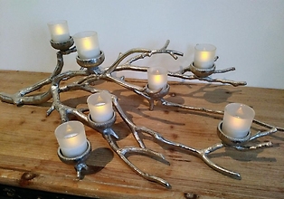 Silver Branch Candle Holder
