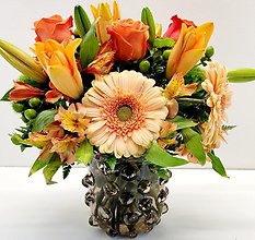 Bubble Vase Peach Bouquet