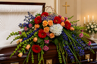 Colorful Casket Spray