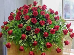 Rich Red Casket Spray