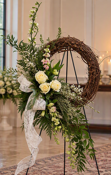 Rustic Grace Memorial Wreath