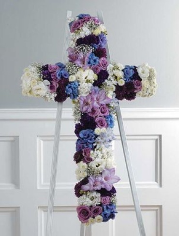 Mixed Cross,funeral cross,sympathy flowers